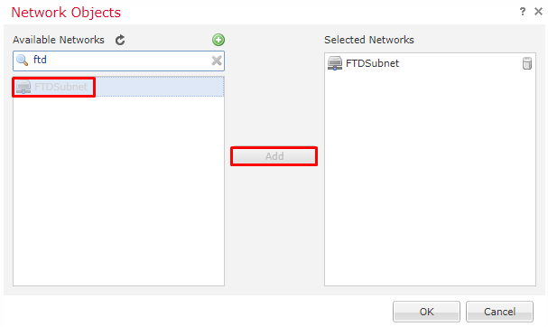 Cisco Firepower VPN Configuration - Define VPN topology - Add subnets to the selected networks