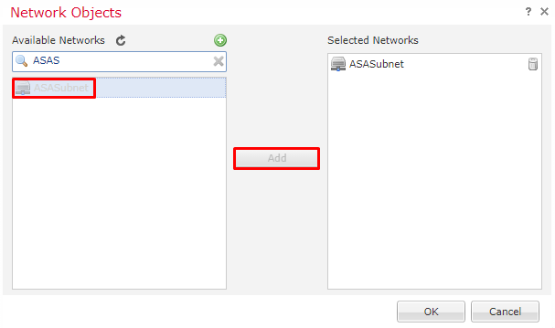 Cisco Firepower VPN Configuration - Define VPN topology - Add ASA subnets to the selected networks