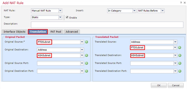 Cisco Firepower VPN Configuration - Configure NAT exemption - Set Translation parameters