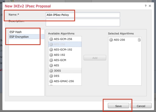 Create New IKEv2 IPsec Proposal