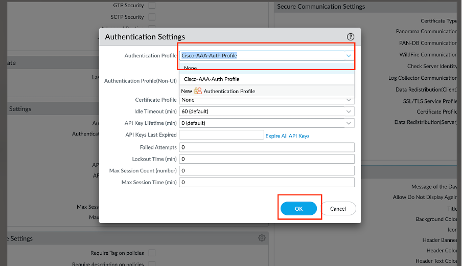 Select Authentication Profile