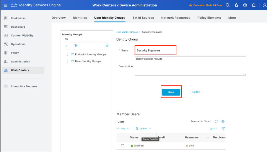 Create User Identity Groups
