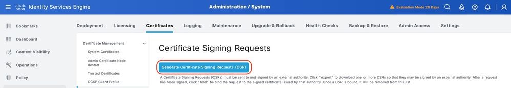 Generate Certificate Signing Requests (CSR)