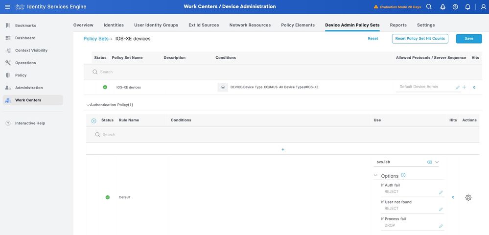 Create the Authentication Policy