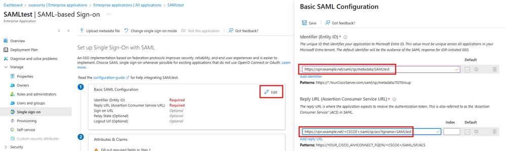 Basic SAML Configuration