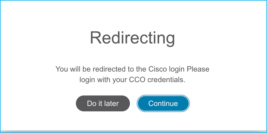 Redirection to Cisco Login Page