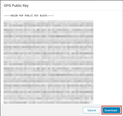 GPG public key dialog