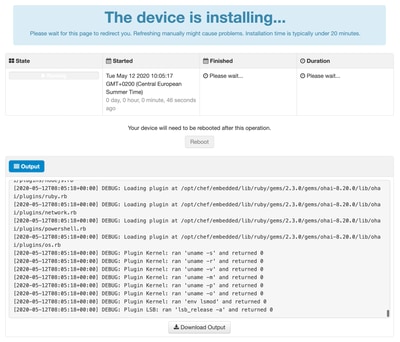 The device is installing