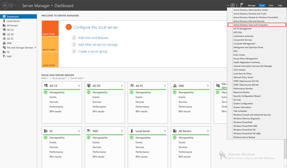 Active Directory Users and Computers