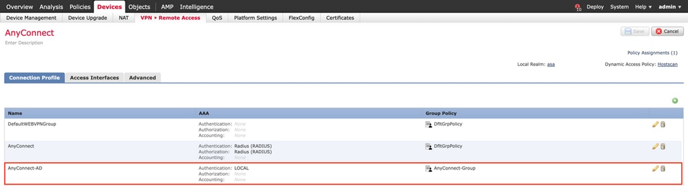 RA VPN Connection Profile