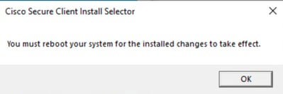 Reboot Required Pop-up