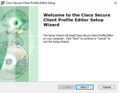 Profile Editor Setup Start