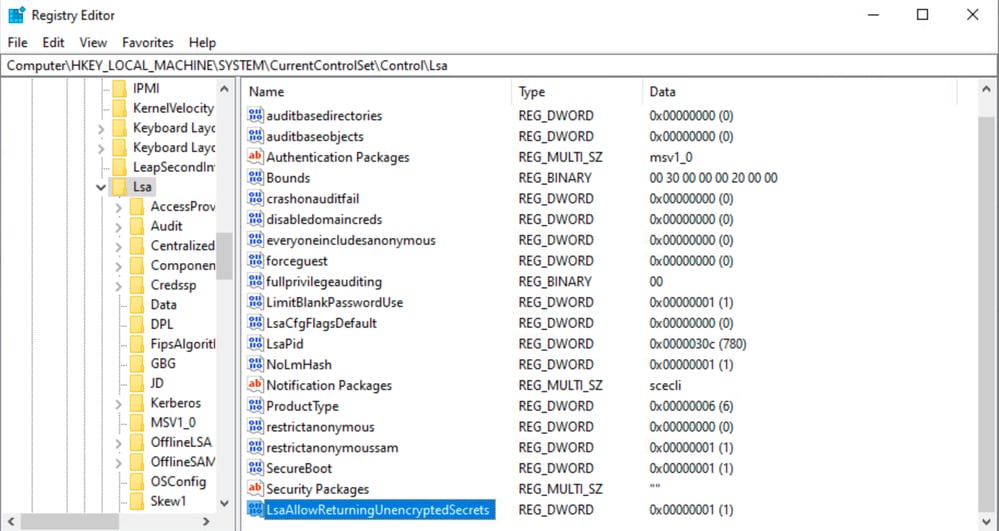 Lsa Registry DWORD