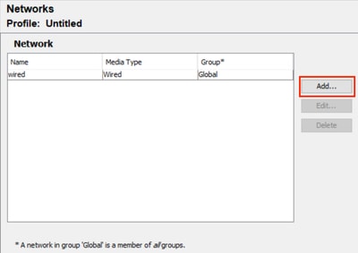 NAM Profile Editor Default Network