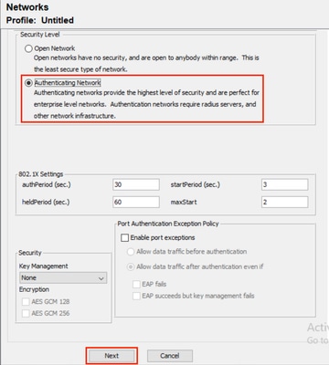 NAM Profile Editor Network Configuration
