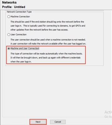 NAM Profile Editor User and Machine Authentication