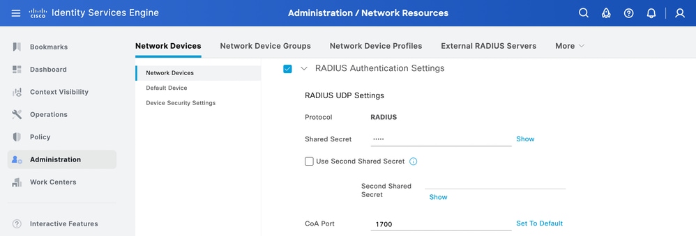 RADIUS Shared Secret ISE