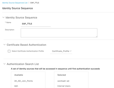 ISE Identity Source Sequence