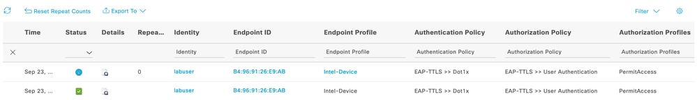 Live Log User Authentication