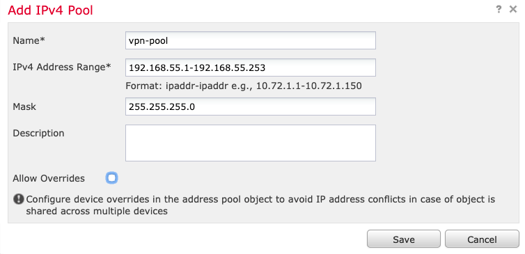 ip local pool configuration