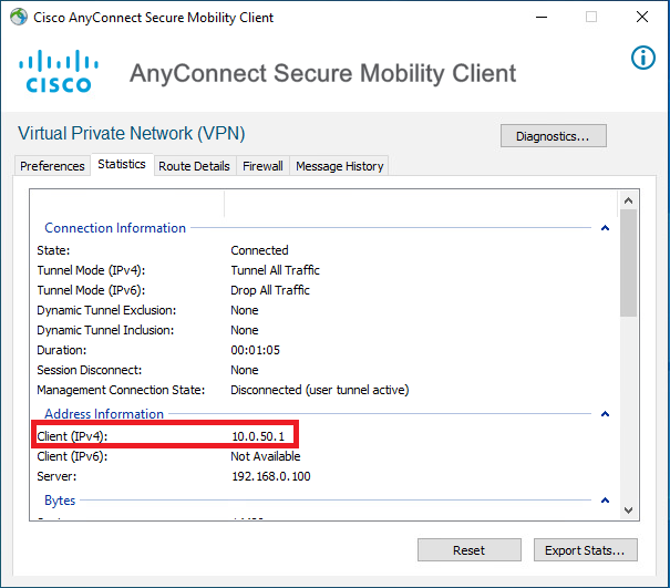 cisco anyconnect static ip assignment