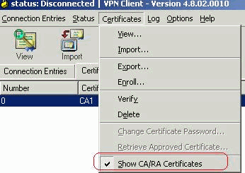 import certificate cisco vpn client