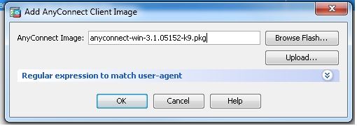Add AnyConnect Client Image dialog box