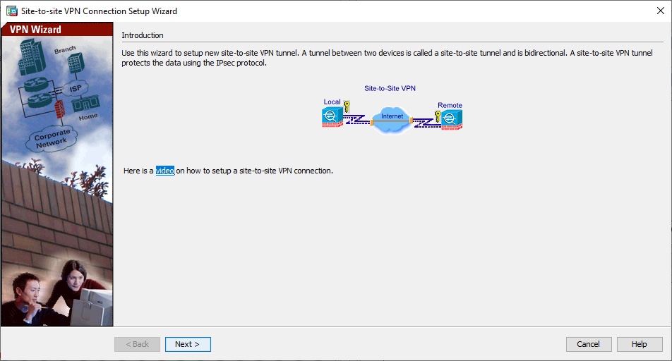 Janela 1 do Assistente de VPN