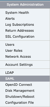 System Administration Menu