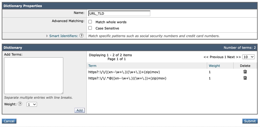 Dictionary Properties