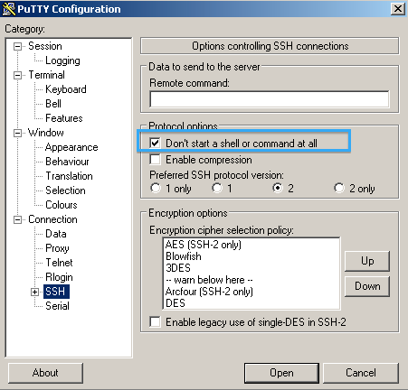 Putty Configuration