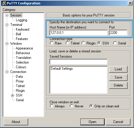 Putty Configuration