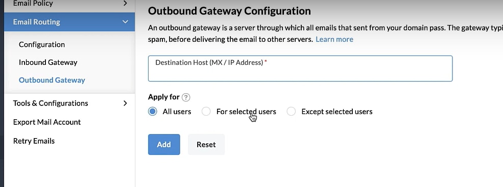 Zoho-OutboundGateway