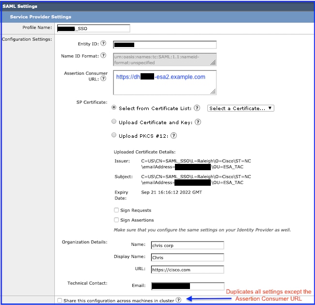 Service Provider Setup Page