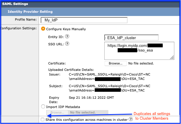 Manually Enter IdP Content