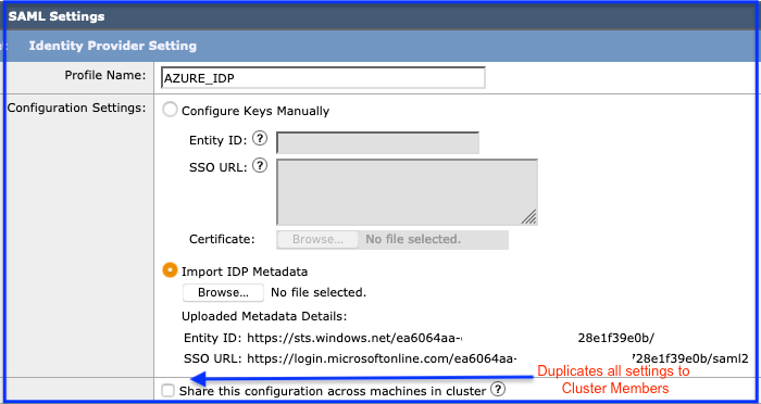Upload Metadata from Idp