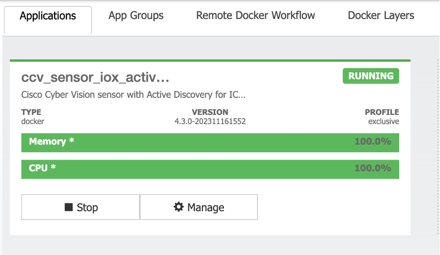 IOx Local Manager – 管理オプション