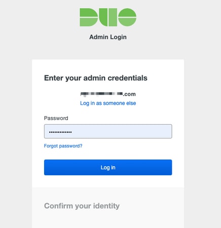 Duo login page