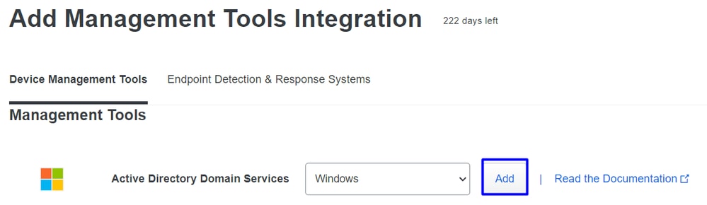 DUO Add Management Tools Integration