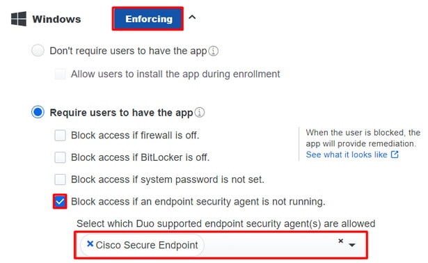 Trusted Endpoint Enforcing Cisco Secure Endpoint