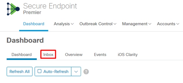 Cisco Secure Endpoint Inbox