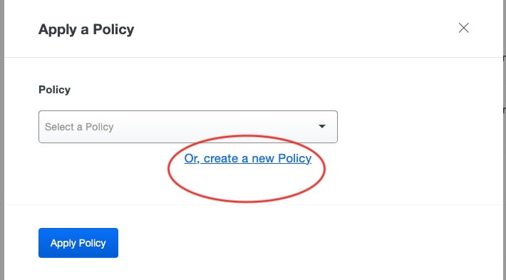 Example of creating an application policy