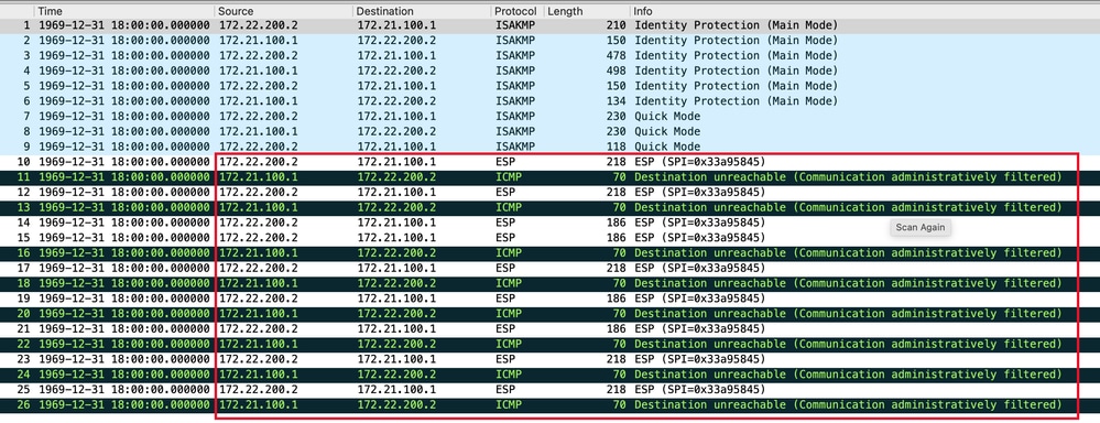 Capture Output on Wireshark