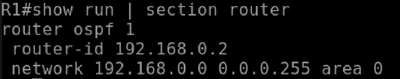Configuração no roteador para OSPF