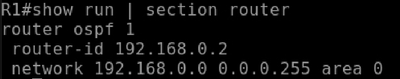 Configuration on Router for OSPF