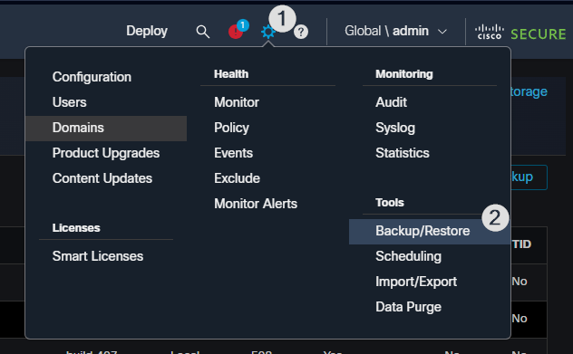 Back Up FMC Configuration