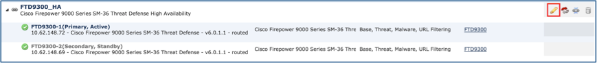 FTD High Availability on Firepower - Choose FTD to Edit