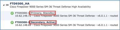 FTD High Availability on Firepower - Switch Failover Roles Verification