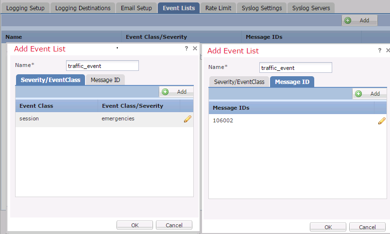 Configure custom events list.