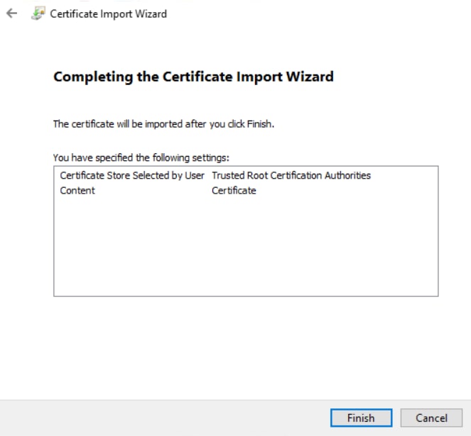 CA Certificate import wizard step3